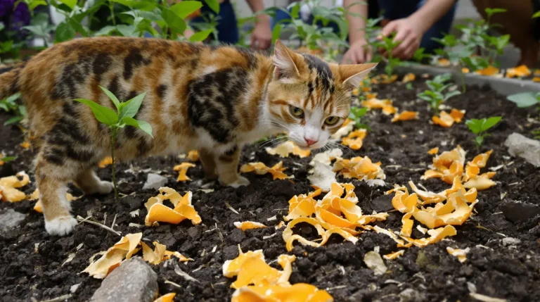 « Ne jetez plus cette peau de fruit » : son odeur fait fuir les chats du potager en un clin d’œil