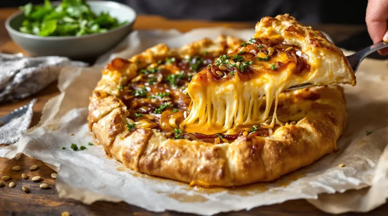 Tarte chèvre, miel et oignons caramélisés : ma recette parfaite pour un repas du soir rapide