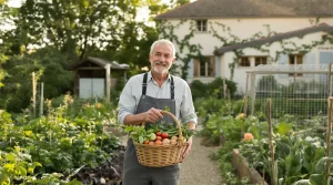 Poulailler, potager bien garni : Pierre Perret partage les ressources naturelles de sa maison de Nangis
