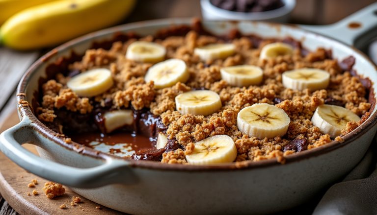 découvrez comment préparer un crumble banane chocolat fondant et facile à réaliser, parfait pour un dessert gourmand et rapide à préparer.