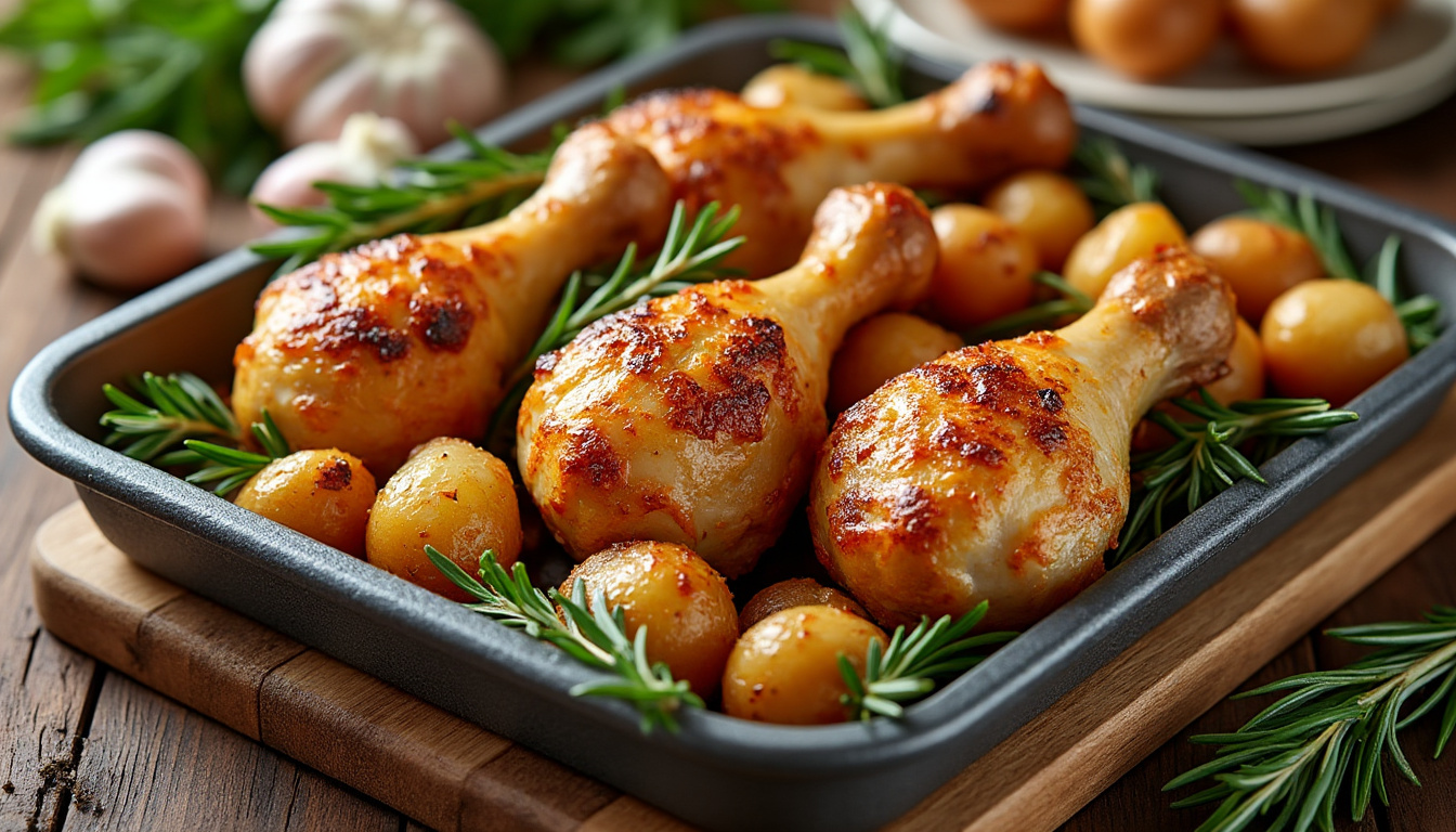 découvrez notre recette simple et savoureuse de cuisse de poulet au four croustillant, idéale pour un repas gourmand en toute simplicité.