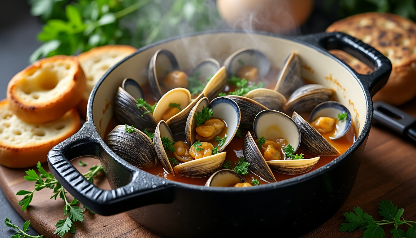 découvrez une recette simple et savoureuse de palourdes, parfaite pour un repas rapide et délicieux. facile à préparer, elle ravira vos papilles à chaque bouchée.